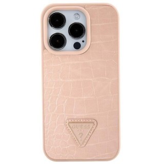Guess Croco Triangle Logo Case for Apple iPhone 15