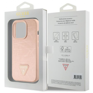 Guess Croco Triangle Logo Case for Apple iPhone 15 Pro