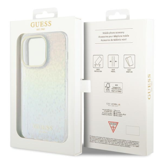 Guess IML Faceted Mirror Disco Iridescent Case Aizsargapvalks Priekš iPhone Apple 15 Pro Max