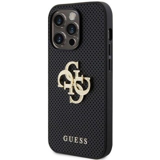 Guess Leather Perforated 4G Glitter Logo Back Case for Apple iPhone 15 Pro