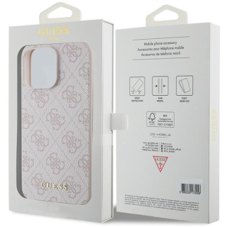 Guess PU 4G Metal Logo Case Aizsargapvalks Priekš Apple iPhone 15 Pro Max