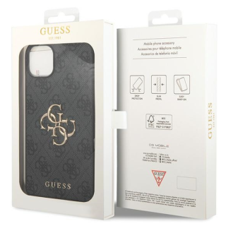 Guess PU Leather 4G Metal Logo Case for Apple iPhone 15