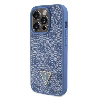 Guess PU Leather 4G Triangle Strass Case Aizsargapvalks Priekš iPhone 15 Pro