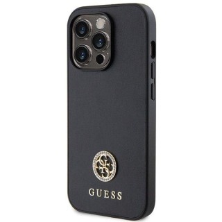 Guess Strass Metal Logo Back Case Aizsargapvalks Priekš Apple iPhone 15 Pro