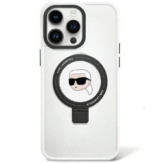 Karl Lagerfeld Ring Stand Karl Head MagSafe Back Case Aizsargapvalks Priekš Apple iPhone 15 Pro