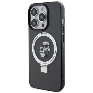 Karl Lagerfeld Ring Stand Karl&Choupettte MagSafe Back Case Aizsargapvalks Priekš Apple iPhone 15 Pro