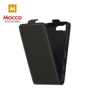 Mocco Kabura Rubber Case Vertikāli Atverams Premium Eco ādas Maks Telefonam Xiaomi Redmi S2 Melns