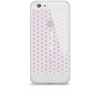 White Diamonds Girly Plastic Case With Swarovski Crystals for Apple iPhone 6 / 6S Transparent - Pink