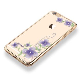 X-Fitted Plastic Case With Swarovski Crystals for Apple iPhone  6 / 6S Gold / Orchid Fairy