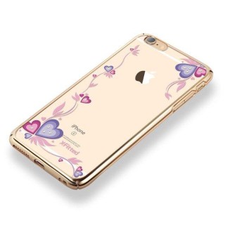 X-Fitted Plastic Case With Swarovski Crystals for Apple iPhone  6 / 6S Gold / Purple Dreams