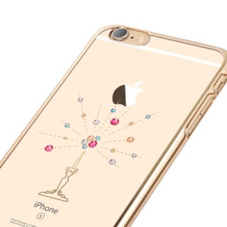 X-Fitted Plastic Case With Swarovski Crystals for Apple iPhone  6 / 6S Gold / Starry Sky