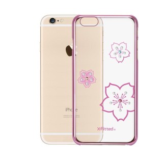 X-Fitted Plastic Case With Swarovski Crystals for Apple iPhone  6 / 6S Pink / Blossoming