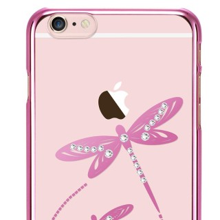 X-Fitted Plastic Case With Swarovski Crystals for Apple iPhone  6 / 6S Pink / Dragonfly