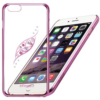 X-Fitted Plastic Case With Swarovski Crystals for Apple iPhone  6 / 6S Pink / Graceful leaf