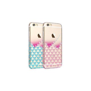 X-Fitted Plastic Case With Swarovski Crystals for Apple iPhone  6 / 6S Pink / Hearts