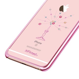 X-Fitted Plastic Case With Swarovski Crystals for Apple iPhone  6 / 6S Pink / Starry Sky