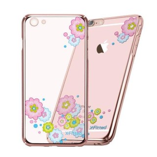 X-Fitted Plastic Case With Swarovski Crystals for Apple iPhone  6 / 6S Rose gold / Flourishing Bloom