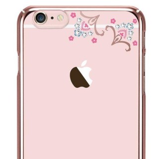 X-Fitted Plastic Case With Swarovski Crystals for Apple iPhone  6 / 6S Rose gold / Lucky Flower