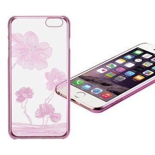 X-Fitted Plastic Case With Swarovski Crystals for Apple iPhone  6 / 6S Rose / Lotus