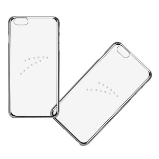 X-Fitted Plastic Case With Swarovski Crystals for Apple iPhone  6 / 6S Silver / Diamond Arrow