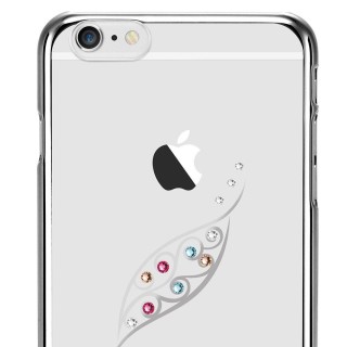 X-Fitted Plastic Case With Swarovski Crystals for Apple iPhone  6 / 6S Silver / Graceful Leaf