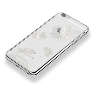 X-Fitted Plastic Case With Swarovski Crystals for Apple iPhone  6 / 6S Silver / Lotus