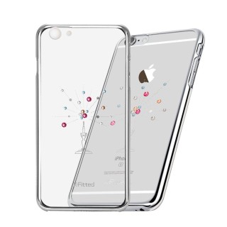 X-Fitted Plastic Case With Swarovski Crystals for Apple iPhone  6 / 6S Silver / Starry Sky