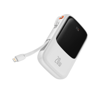 Baseus Qpow PRO Powerbank Ārējas Uzlādes Baterija ar Kabeli USB-C / 2xUSB / 10000mAh / 20W