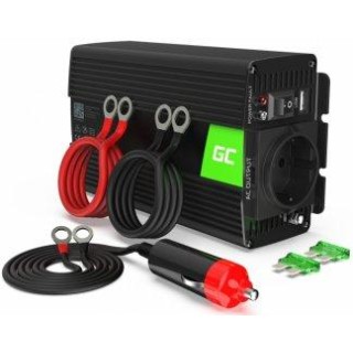 Green Cell Car Power Inverter Converter Strāvas pārveidotājs 12V to 230V / 300W / 600W Modified Sine Wave