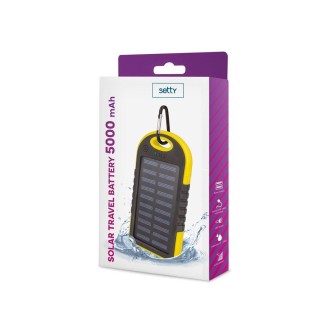 Setty Solar Power Bank 5000mAh Universāla Ārējas uzlādes baterija + Micro USB Kabelis