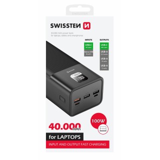 Swissten Power Line Power Bank Ārējas Uzlādes Baterija 40 000 mAh 100W