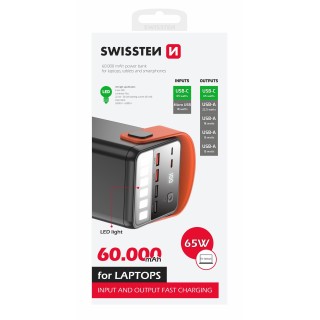 Swissten Power Line Power Bank Ārējas Uzlādes Baterija 60 000 mAh / 65W
