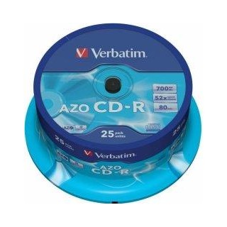 Verbatim Matricas CD-R AZO 700MB 1x-52x Crystal, 25 Pack Spindle