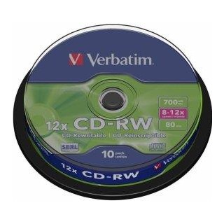 Verbatim Blank CD-RW SERL 700MB 12x, 10 Pack Spindle