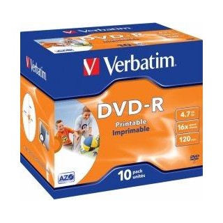 Verbatim Matricas DVD-R AZO  4.7GB 16x Printable, ID Branded,10 Pack Jewel
