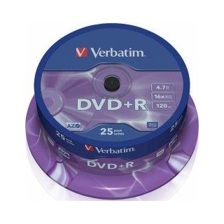 Verbatim Matricas DVD+R AZO4.7GB 16x 25 Pack, Spindle