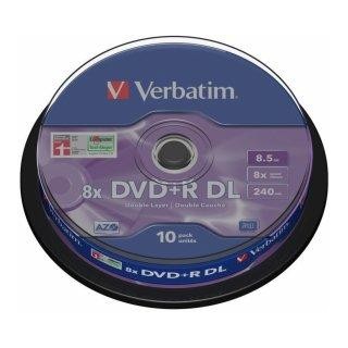 Verbatim Matricas DVD+R DL  8.5GB Double Layer 8x AZO, 10 Pack Spindle