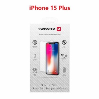 Swissten Ultra Slim Tempered Glass Premium 9H Screen Protector for Apple iPhone 15 Plus