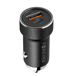 Forever CC-06 USB-C / USB Car Charger + USB-C - USB-C Cable