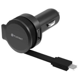 Platinet PLCRRCC Universal IC Car charger 2.4A USB +  Rolling Micro USB Cable