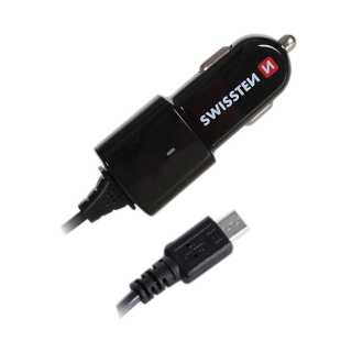 Swissten Премиум Автомобильная зарядка 12 / 24V  + кабель Micro USB