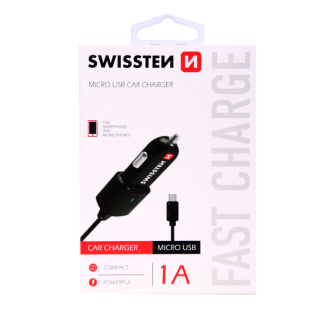 Swissten Premium Auto Lādētājs 12 / 24V ar Micro USB vadu