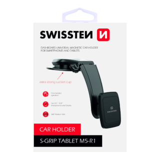Swissten S-GRIP-M5-R1 Premium Universāls Turētājs ar Magnētu Auto Panelim