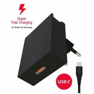 Swissten 25W Samsung Super Fast Charging Travel charger with 1.2m USB-C to USB-C cable