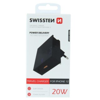 Swissten Premium 20W Mains Charger for all Apple iPhone 12 / 13 / 14 Series Models