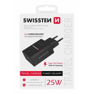 Swissten Premium 25W Travel Charger USB-C PD 3.0