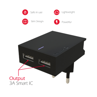 Swissten Premium Tīkla Lādētājs 2x USB 3А / 15W