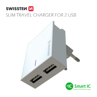 Swissten Premium Tīkla Lādētājs 2x USB 3А 15W