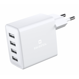 Swissten Smart IC Premium Travel Charger 4 x USB 4A / 20W With Automatic Optimal Power Charging