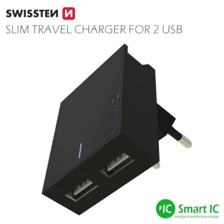 Swissten Travel Charger USB 3А / 15W With USB-C Cable 1.2m